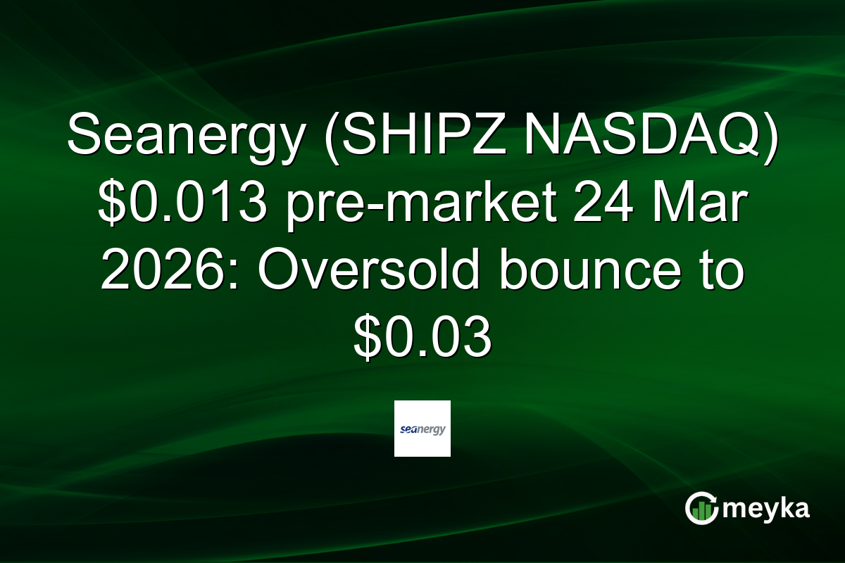 Seanergy (SHIPZ NASDAQ) $0.013 pre-market 24 Mar 2026: Oversold bounce to $0.03