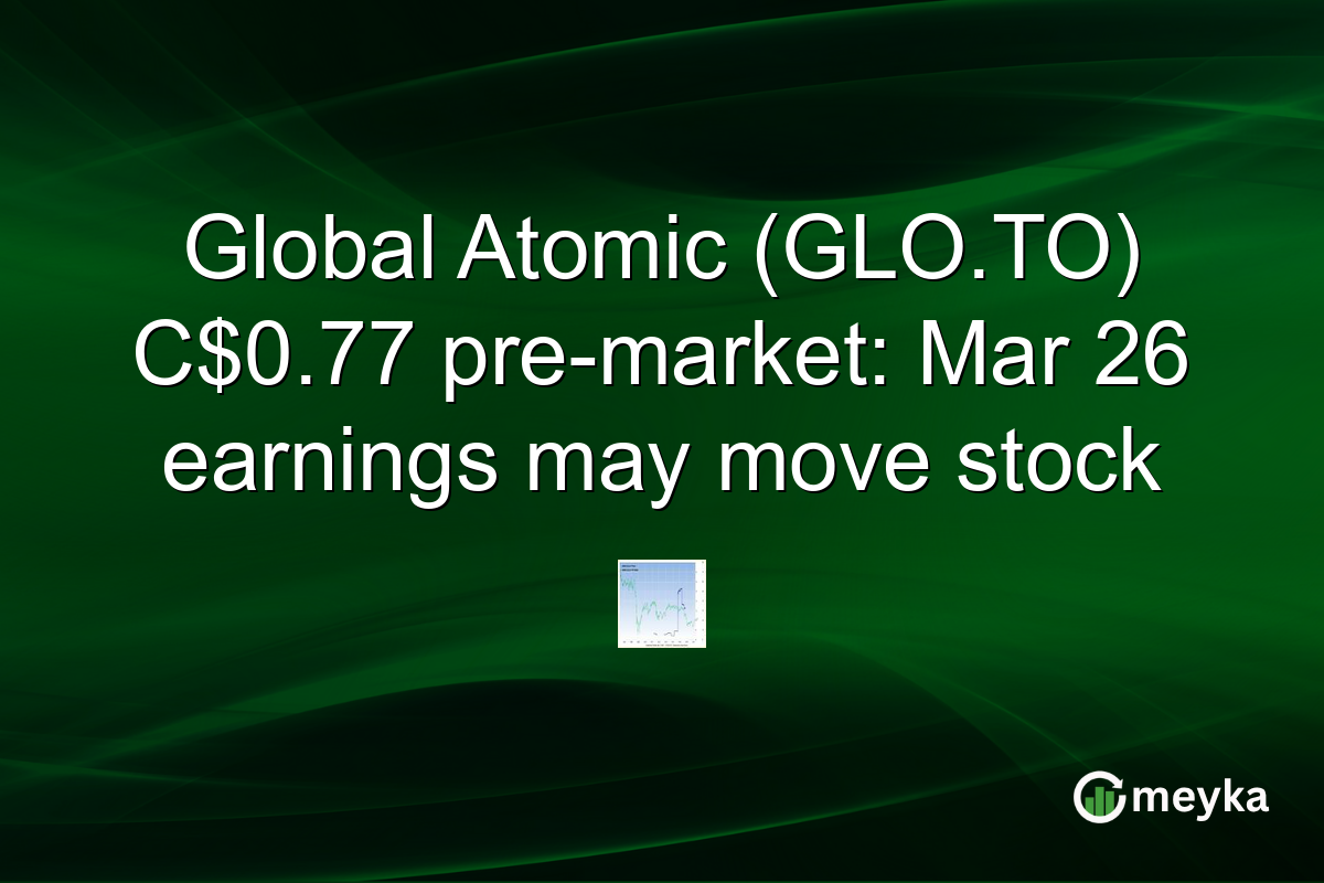 Global Atomic (GLO.TO) C$0.77 pre-market: Mar 26 earnings may move stock