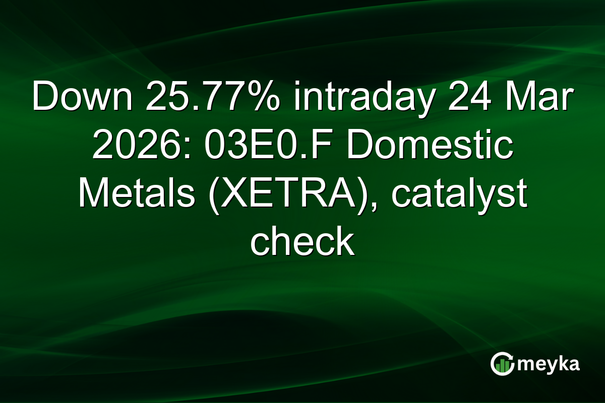 Down 25.77% intraday 24 Mar 2026: 03E0.F Domestic Metals (XETRA), catalyst check