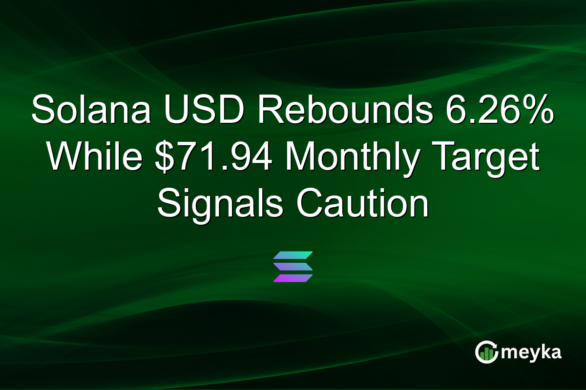 Solana USD Rebounds 6.26% While $71.94 Monthly Target Signals Caution