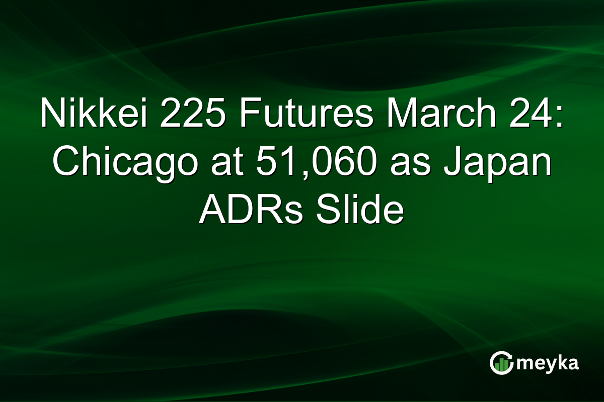 Nikkei 225 Futures March 24: Chicago at 51,060 as Japan ADRs Slide
