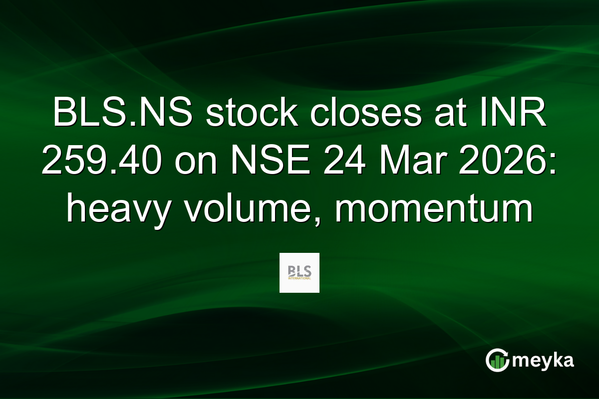 BLS.NS stock closes at INR 259.40 on NSE 24 Mar 2026: heavy volume, momentum