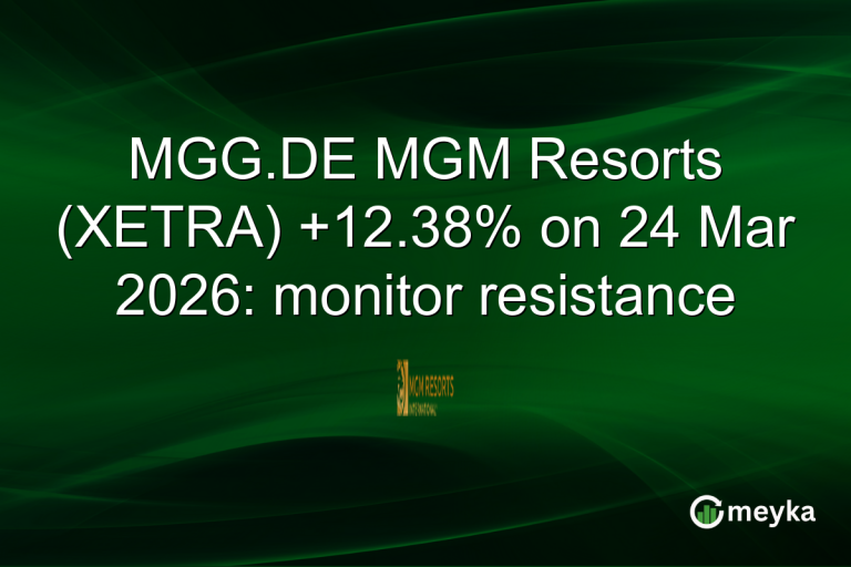 MGG.DE MGM Resorts (XETRA) +12.38% on 24 Mar 2026: monitor resistance