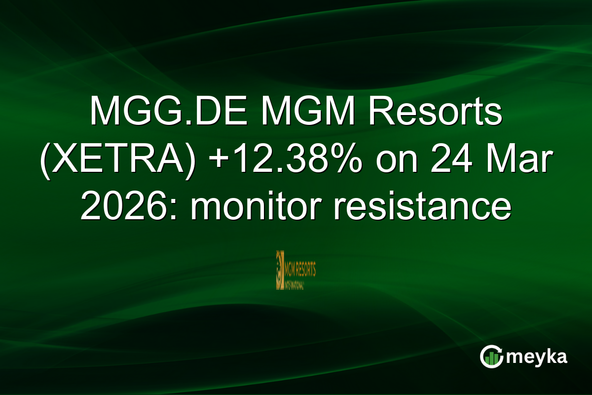 MGG.DE MGM Resorts (XETRA) +12.38% on 24 Mar 2026: monitor resistance