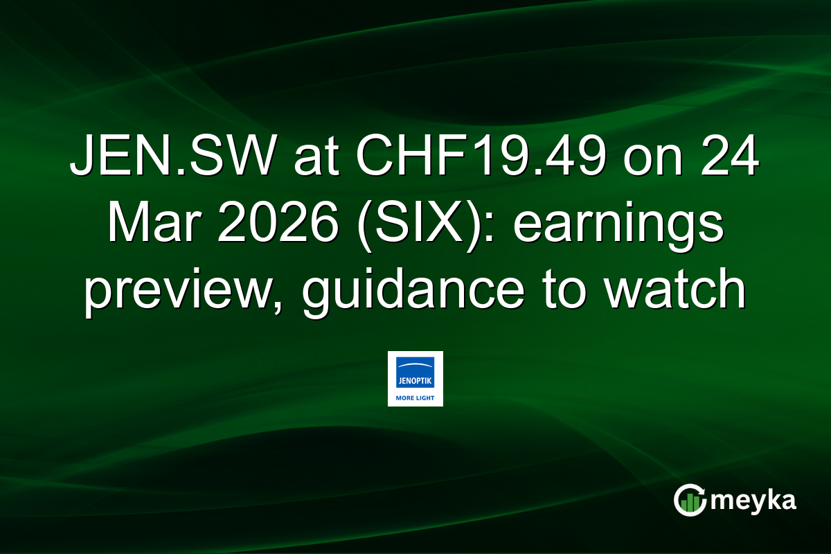 JEN.SW at CHF19.49 on 24 Mar 2026 (SIX): earnings preview, guidance to watch