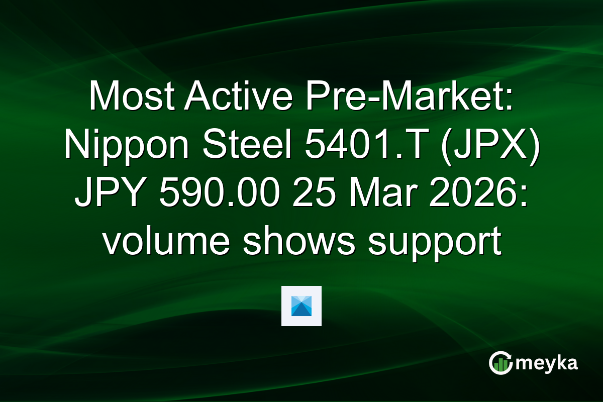 Most Active Pre-Market: Nippon Steel 5401.T (JPX) JPY 590.00 25 Mar 2026: volume shows support