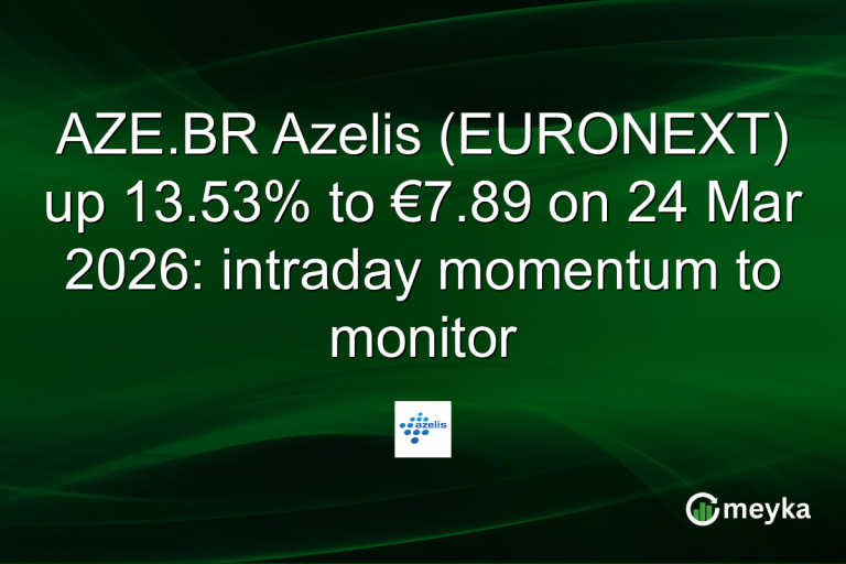 AZE.BR Azelis (EURONEXT) up 13.53% to €7.89 on 24 Mar 2026: intraday momentum to monitor