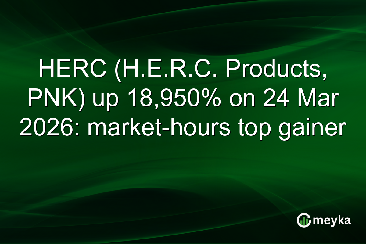 HERC (H.E.R.C. Products, PNK) up 18,950% on 24 Mar 2026: market-hours top gainer