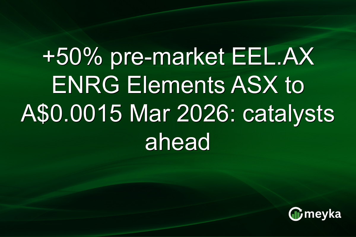 +50% pre-market EEL.AX ENRG Elements ASX to A$0.0015 Mar 2026: catalysts ahead
