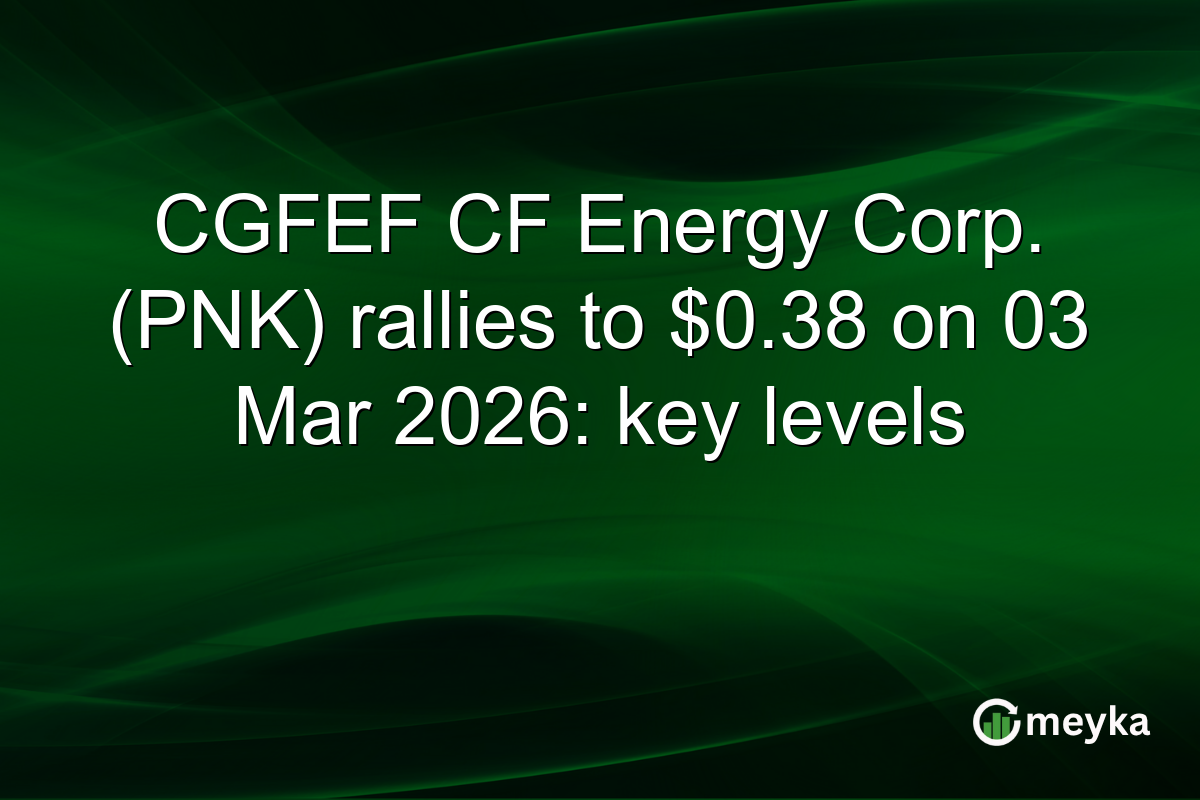 CGFEF CF Energy Corp. (PNK) rallies to $0.38 on 03 Mar 2026: key levels
