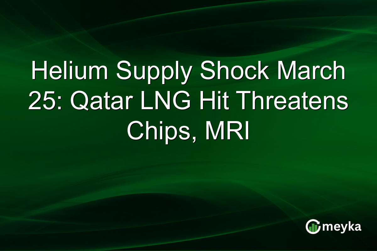 Helium Supply Shock March 25: Qatar LNG Hit Threatens Chips, MRI