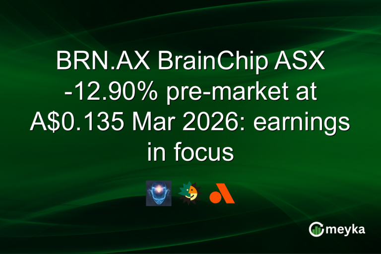 BRN.AX BrainChip ASX -12.90% pre-market at A$0.135 Mar 2026: earnings in focus