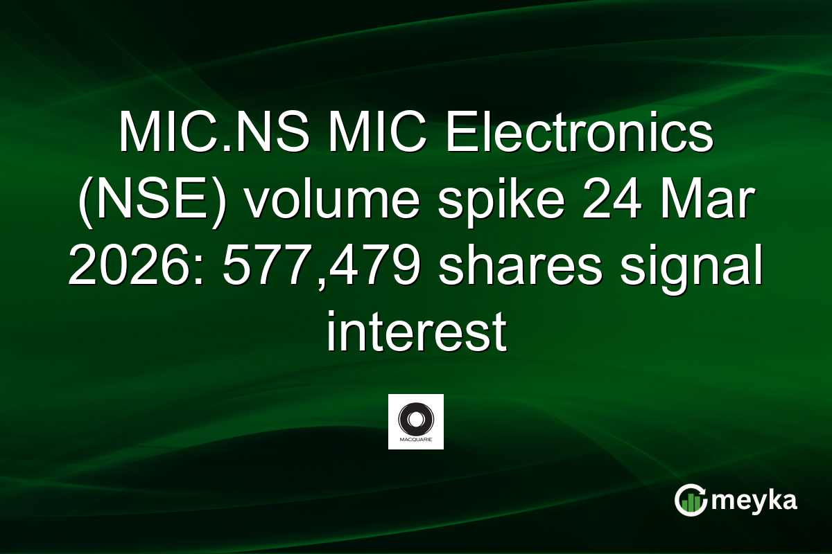 MIC.NS MIC Electronics (NSE) volume spike 24 Mar 2026: 577,479 shares signal interest