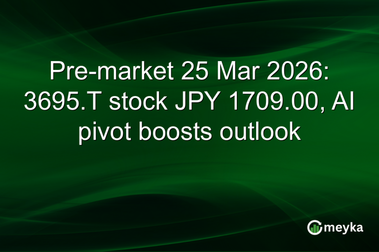 Pre-market 25 Mar 2026: 3695.T stock JPY 1709.00, AI pivot boosts outlook