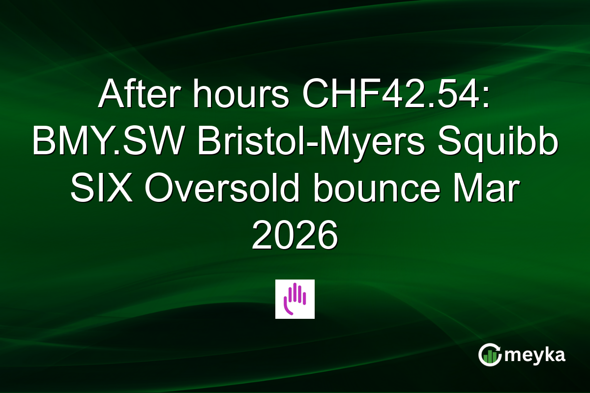 After hours CHF42.54: BMY.SW Bristol-Myers Squibb SIX Oversold bounce Mar 2026