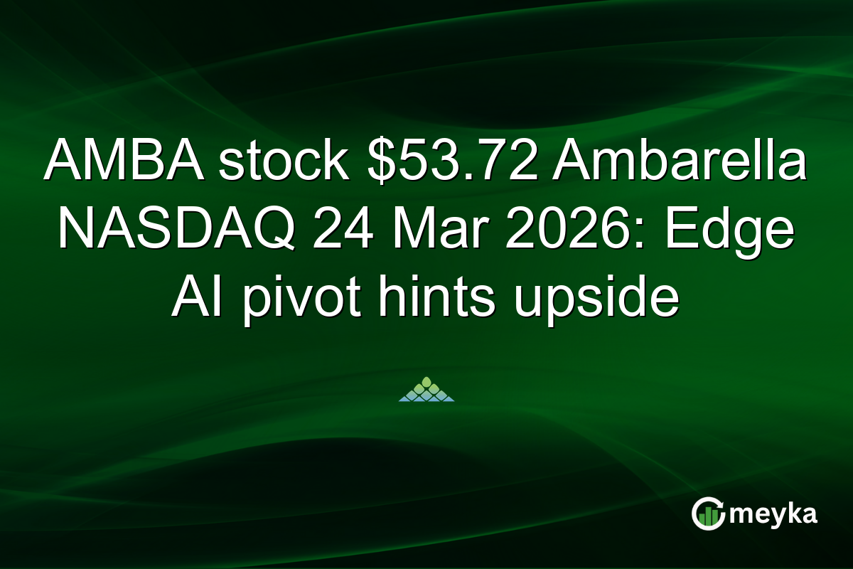 AMBA stock $53.72 Ambarella NASDAQ 24 Mar 2026: Edge AI pivot hints upside