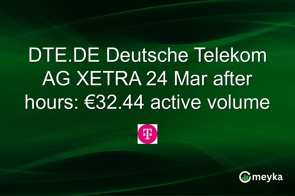 DTE.DE Deutsche Telekom AG XETRA 24 Mar after hours: €32.44 active volume