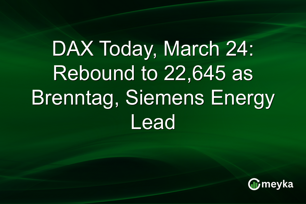 DAX Today, March 24: Rebound to 22,645 as Brenntag, Siemens Energy Lead