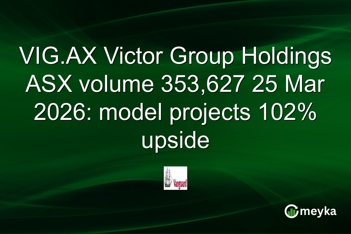 VIG.AX Victor Group Holdings ASX volume 353,627 25 Mar 2026: model projects 102% upside