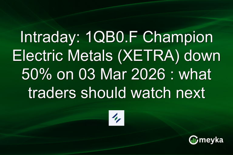 Intraday: 1QB0.F Champion Electric Metals (XETRA) down 50% on 03 Mar 2026 : what traders should watch next