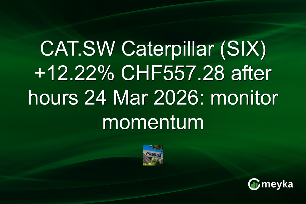 CAT.SW Caterpillar (SIX) +12.22% CHF557.28 after hours 24 Mar 2026: monitor momentum