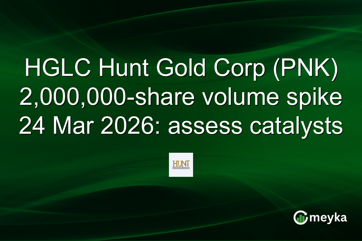 HGLC Hunt Gold Corp (PNK) 2,000,000-share volume spike 24 Mar 2026: assess catalysts