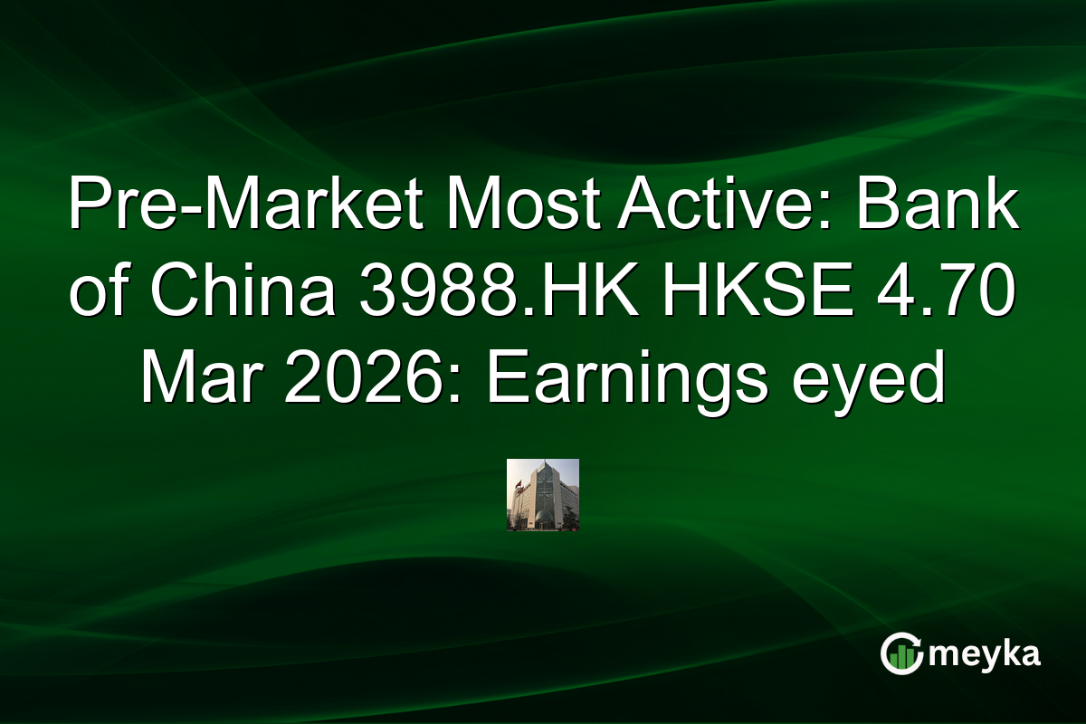Pre-Market Most Active: Bank of China 3988.HK HKSE 4.70 Mar 2026: Earnings eyed