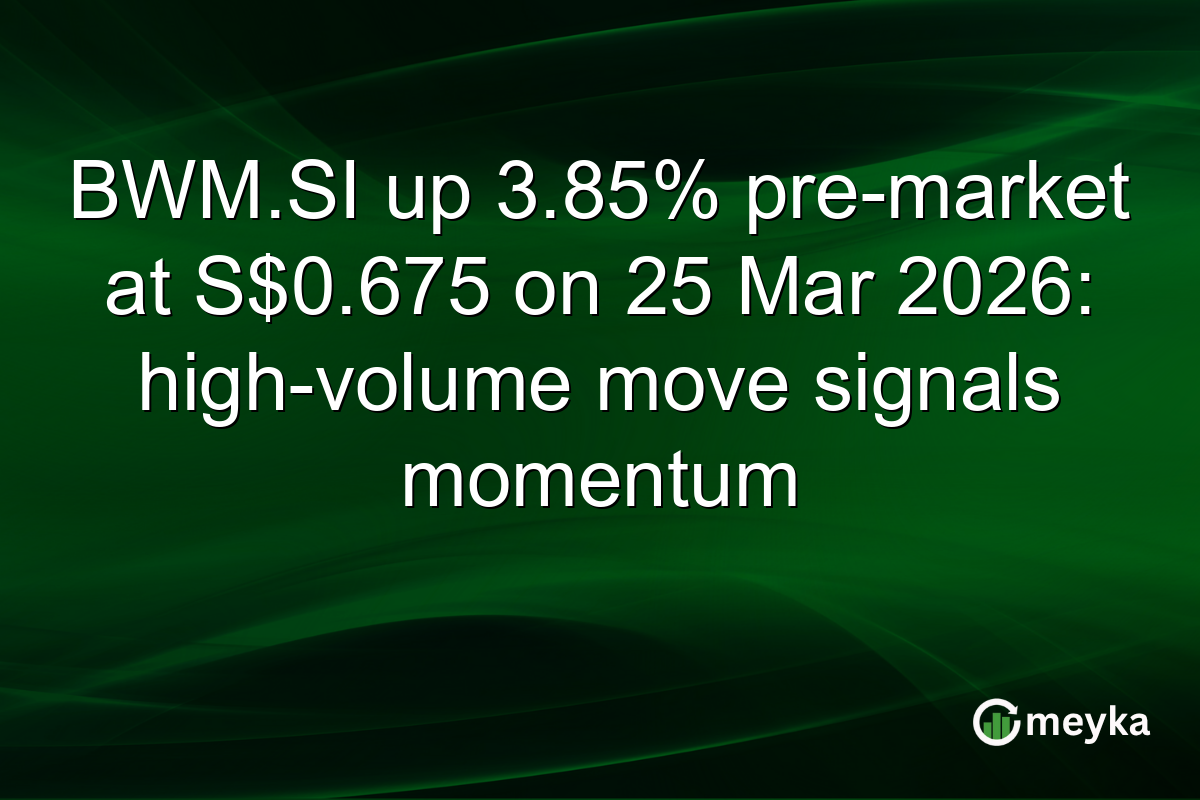 BWM.SI up 3.85% pre-market at S$0.675 on 25 Mar 2026: high-volume move signals momentum