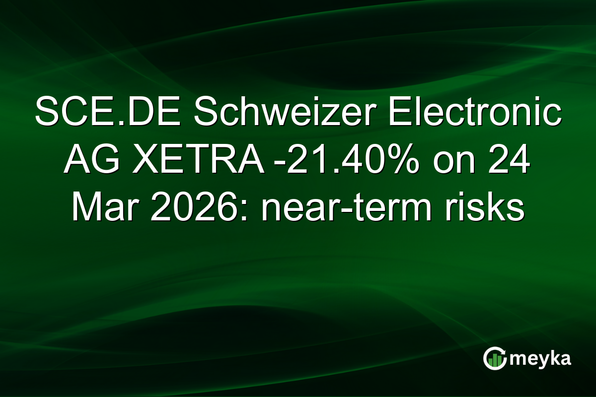 SCE.DE Schweizer Electronic AG XETRA -21.40% on 24 Mar 2026: near-term risks