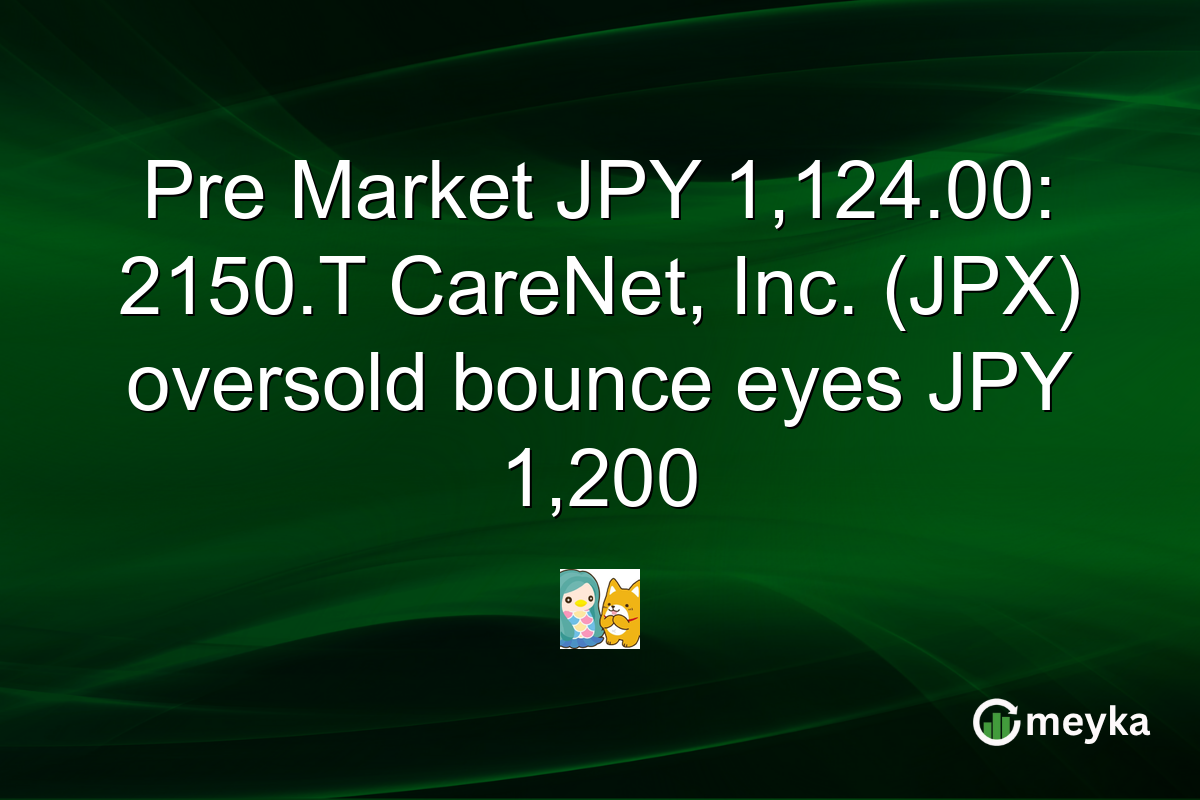 Pre Market JPY 1,124.00: 2150.T CareNet, Inc. (JPX) oversold bounce eyes JPY 1,200