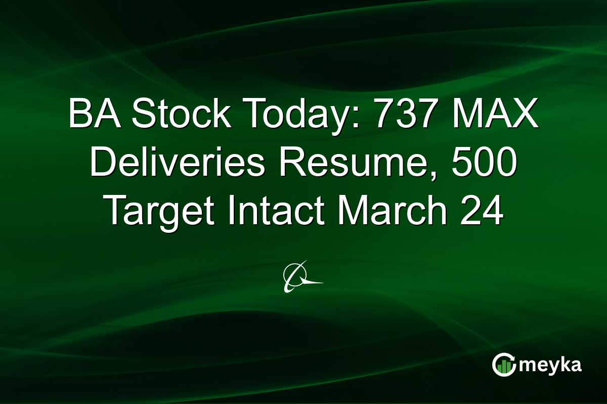 BA Stock Today: 737 MAX Deliveries Resume, 500 Target Intact March 24