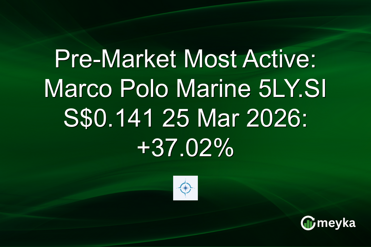 Pre-Market Most Active: Marco Polo Marine 5LY.SI S$0.141 25 Mar 2026: +37.02%