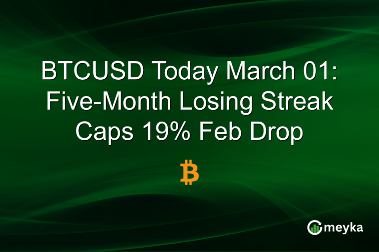 BTCUSD Today March 01: Five-Month Losing Streak Caps 19% Feb Drop