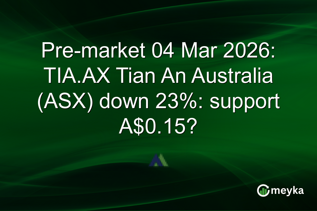 Pre-market 04 Mar 2026: TIA.AX Tian An Australia (ASX) down 23%: support A$0.15?
