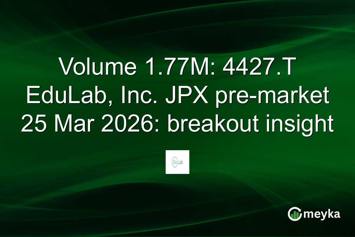 Volume 1.77M: 4427.T EduLab, Inc. JPX pre-market 25 Mar 2026: breakout insight