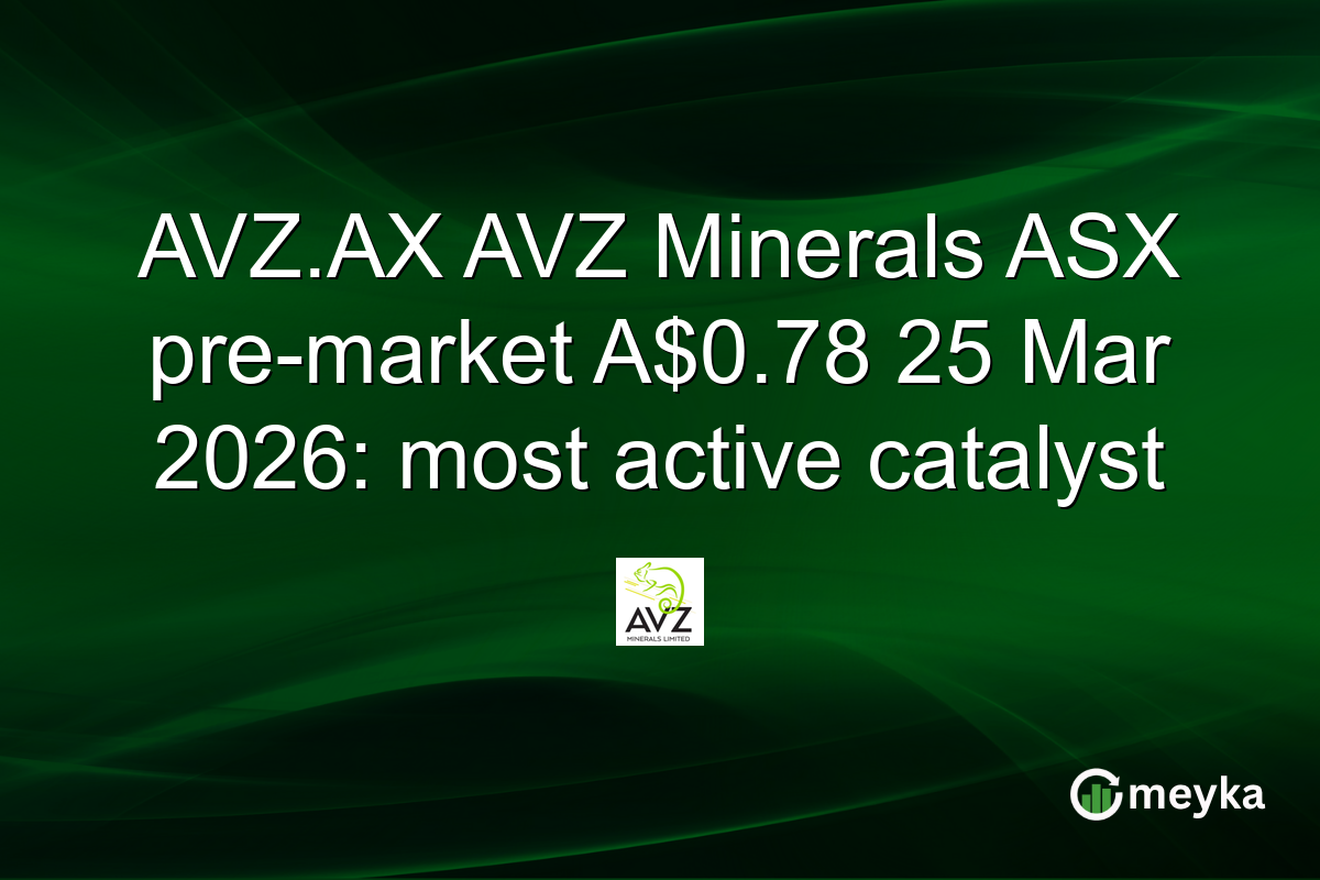 AVZ.AX AVZ Minerals ASX pre-market A$0.78 25 Mar 2026: most active catalyst