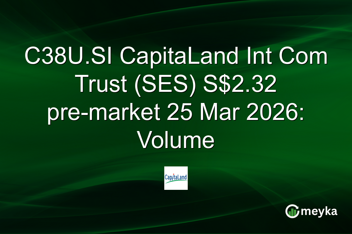 C38U.SI CapitaLand Int Com Trust (SES) S$2.32 pre-market 25 Mar 2026: Volume