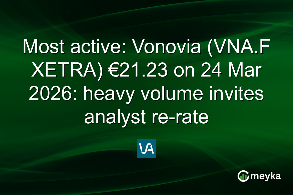 Most active: Vonovia (VNA.F XETRA) €21.23 on 24 Mar 2026: heavy volume invites analyst re-rate