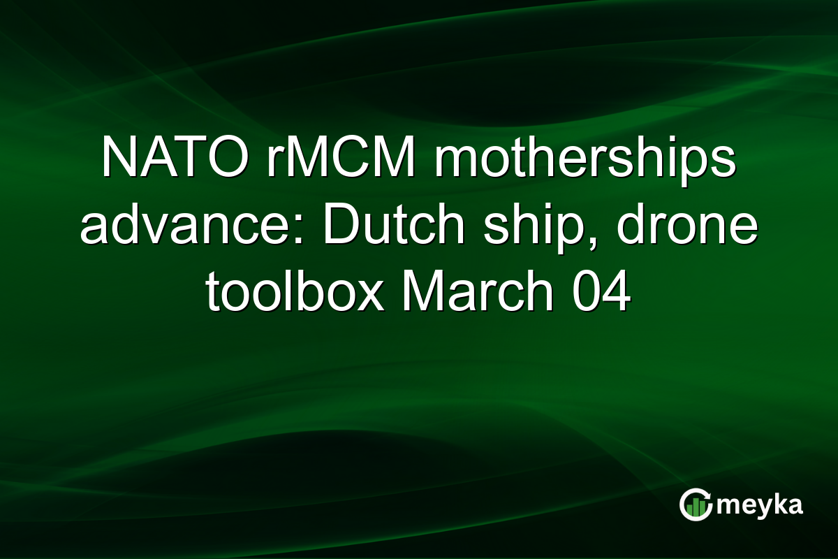 NATO rMCM motherships advance: Dutch ship, drone toolbox March 04