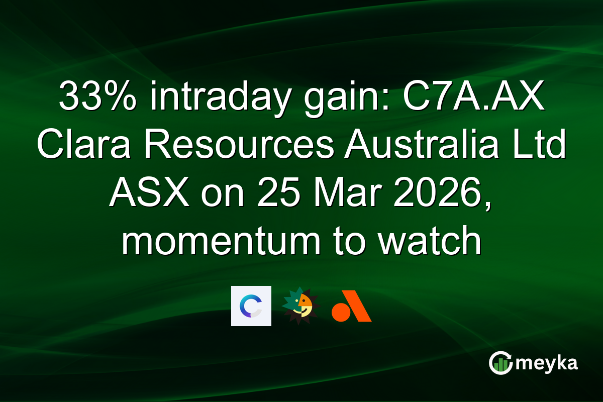 33% intraday gain: C7A.AX Clara Resources Australia Ltd ASX on 25 Mar 2026, momentum to watch