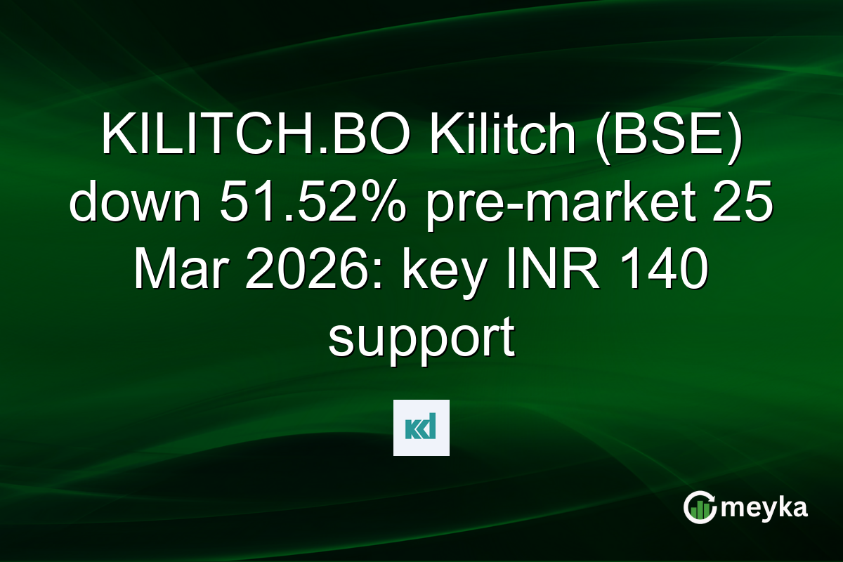KILITCH.BO Kilitch (BSE) down 51.52% pre-market 25 Mar 2026: key INR 140 support