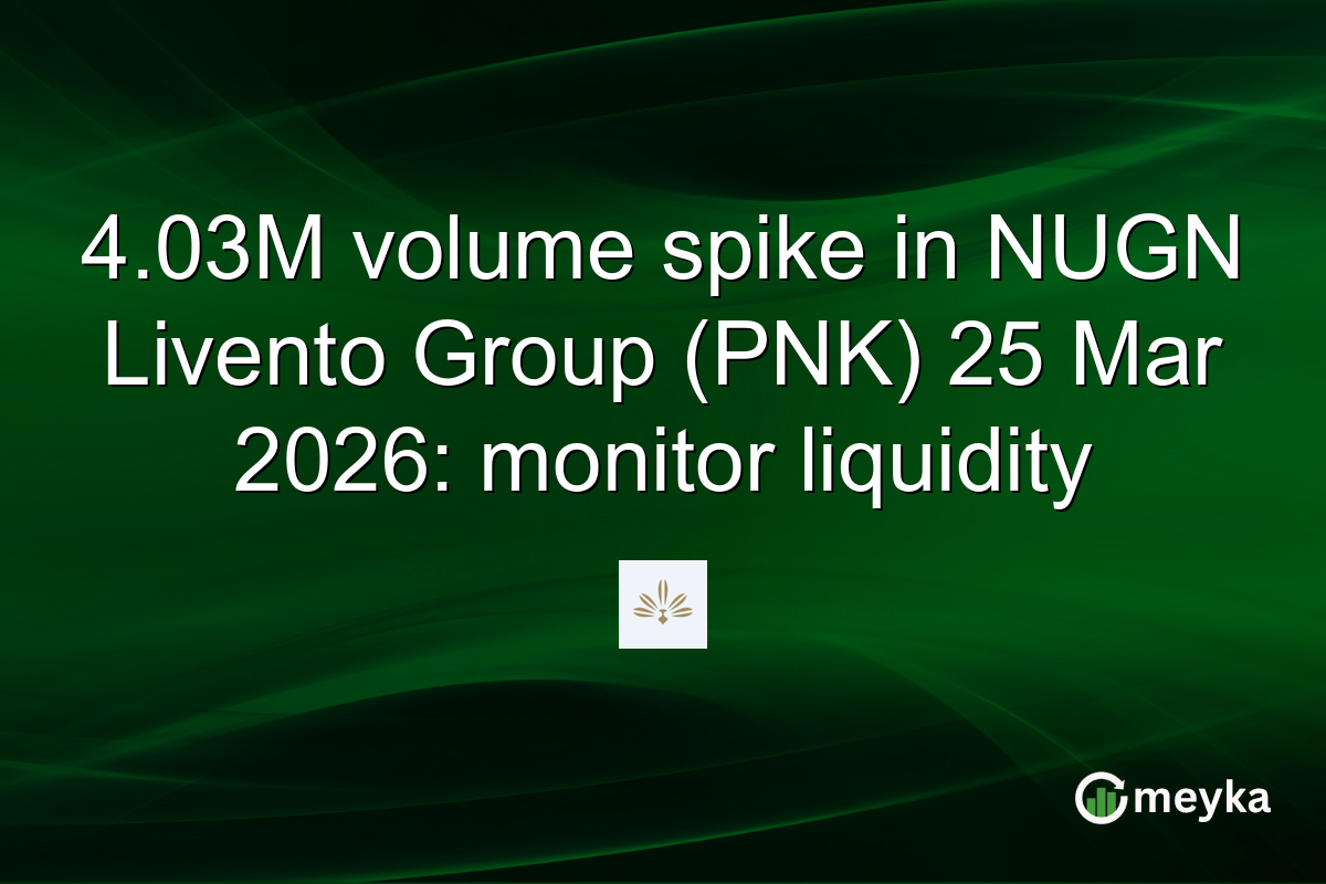 4.03M volume spike in NUGN Livento Group (PNK) 25 Mar 2026: monitor liquidity