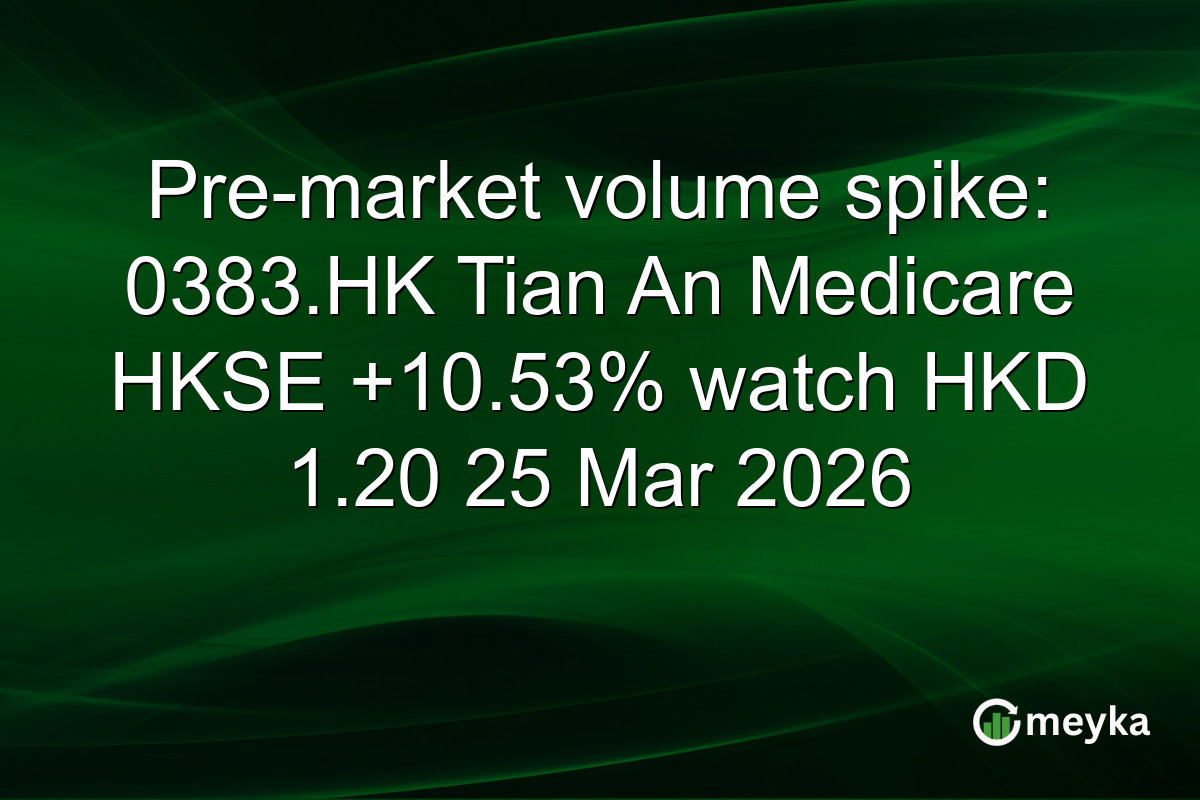 Pre-market volume spike: 0383.HK Tian An Medicare HKSE +10.53% watch HKD 1.20 25 Mar 2026
