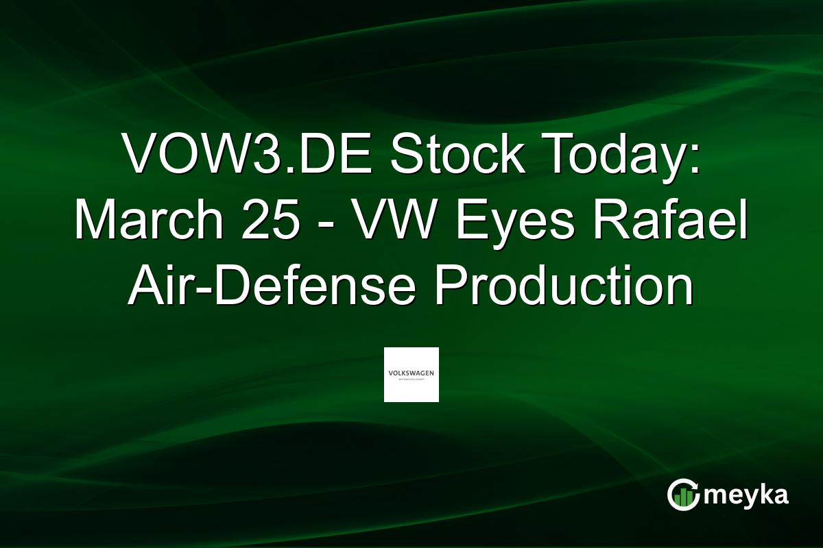 VOW3.DE Stock Today: March 25 – VW Eyes Rafael Air-Defense Production