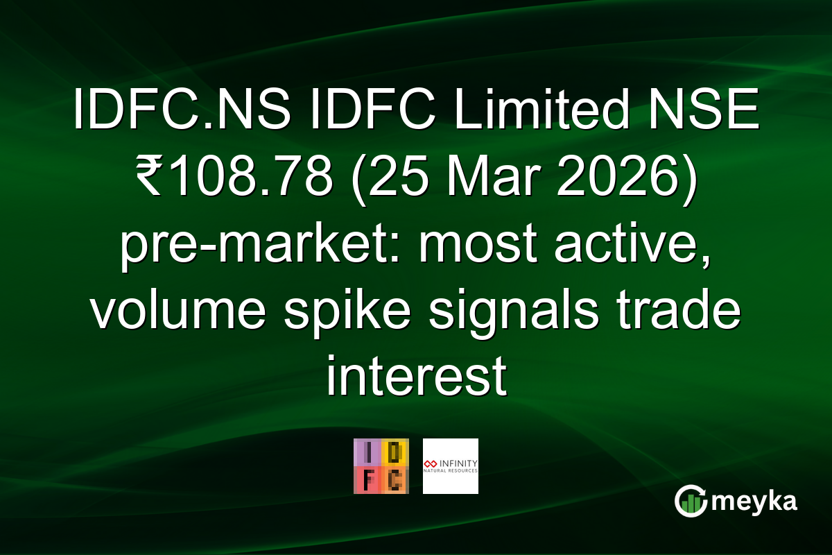 IDFC.NS IDFC Limited NSE ₹108.78 (25 Mar 2026) pre-market: most active, volume spike signals trade interest