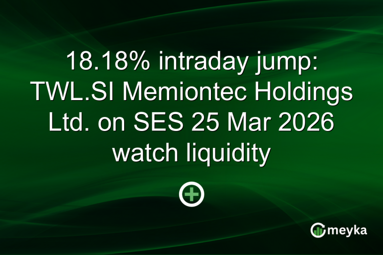 18.18% intraday jump: TWL.SI Memiontec Holdings Ltd. on SES 25 Mar 2026 watch liquidity