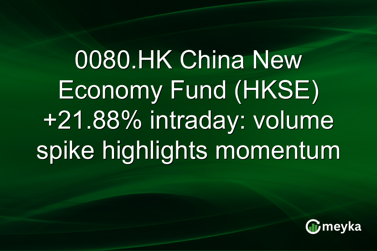 0080.HK China New Economy Fund (HKSE) +21.88% intraday: volume spike highlights momentum