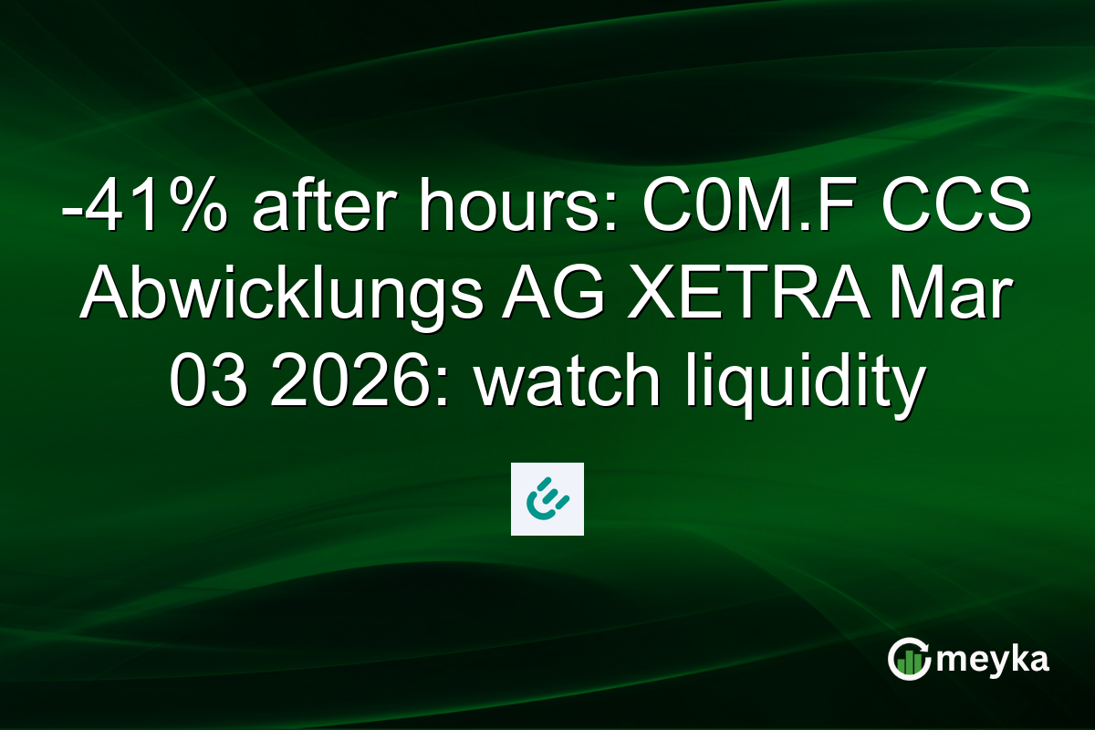 -41% after hours: C0M.F CCS Abwicklungs AG XETRA Mar 03 2026: watch liquidity