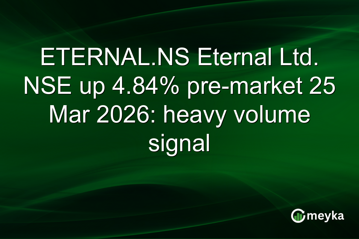 ETERNAL.NS Eternal Ltd. NSE up 4.84% pre-market 25 Mar 2026: heavy volume signal