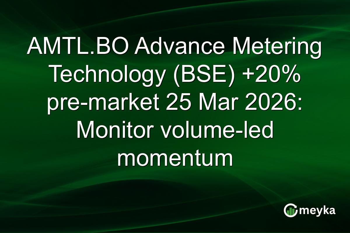AMTL.BO Advance Metering Technology (BSE) +20% pre-market 25 Mar 2026: Monitor volume-led momentum